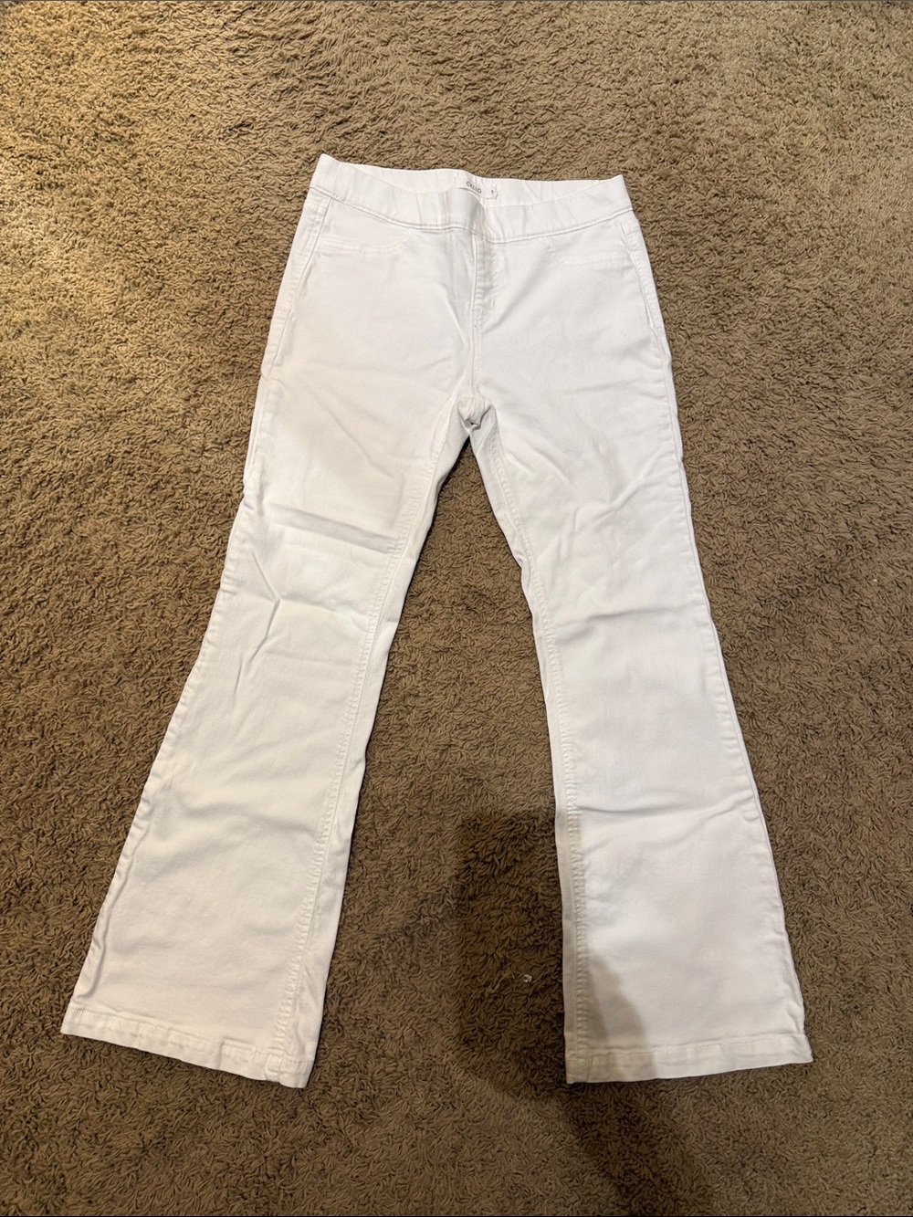 Cello White Flared Pull On Jeans